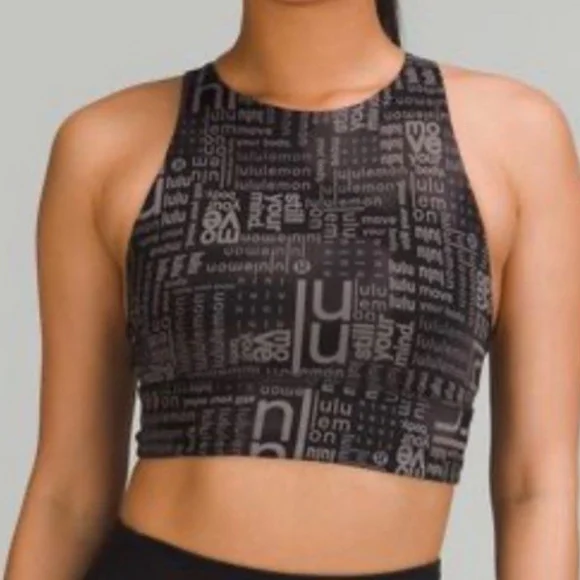 lululemon athletica Charcoal Textured Sports Bra EUC Fits 4 Or 6 Best - Picture 1 of 4